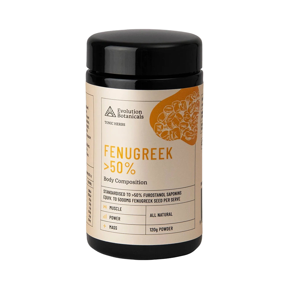 Evolution Botanicals Fenugreek >50% Powder 120g front pack image
