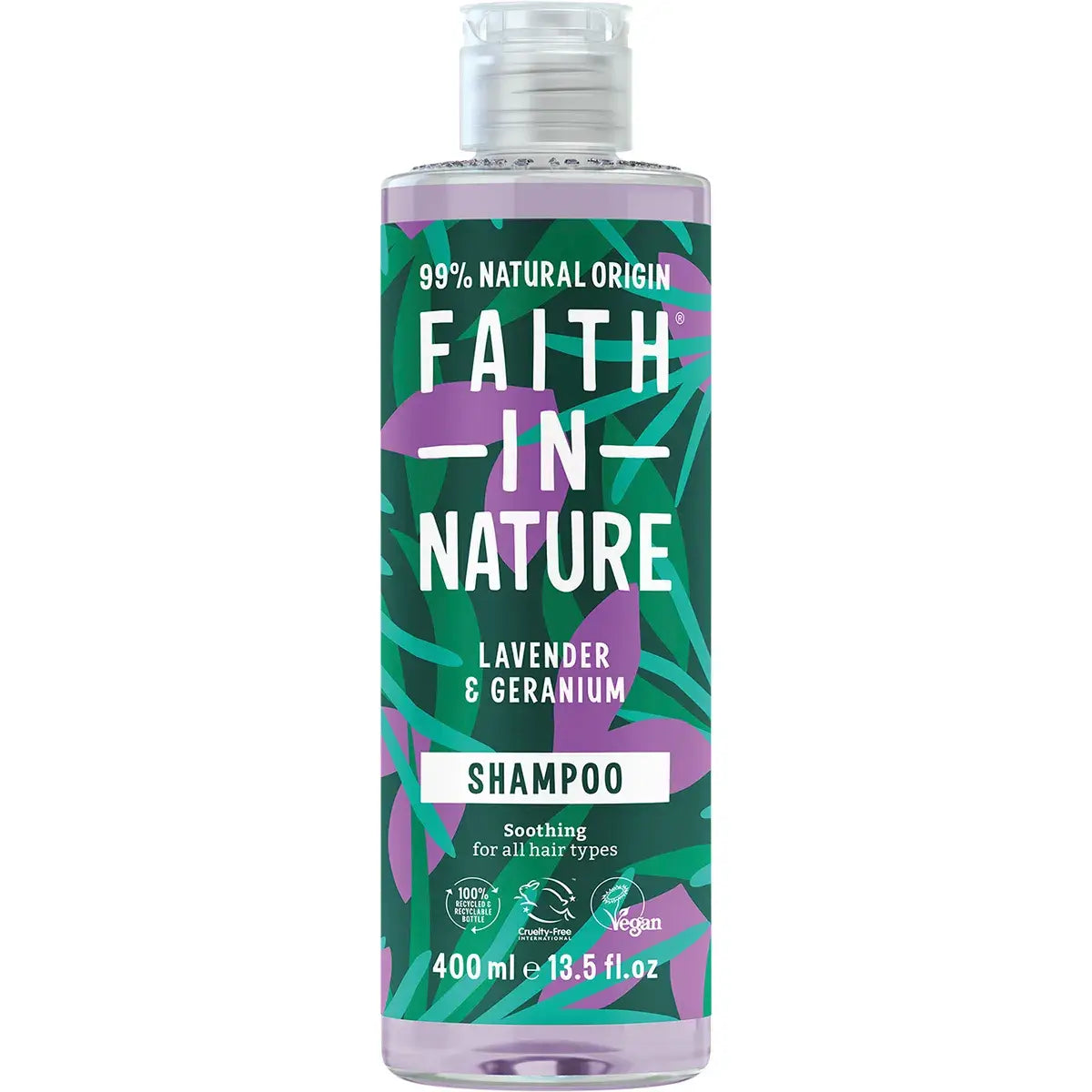 Faith In Nature Shampoo Soothing Lavender & Geranium 400ml front pack