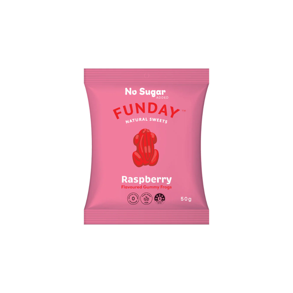 Funday Natural Sweets Flavoured Gummies Raspberry Frogs 50g
