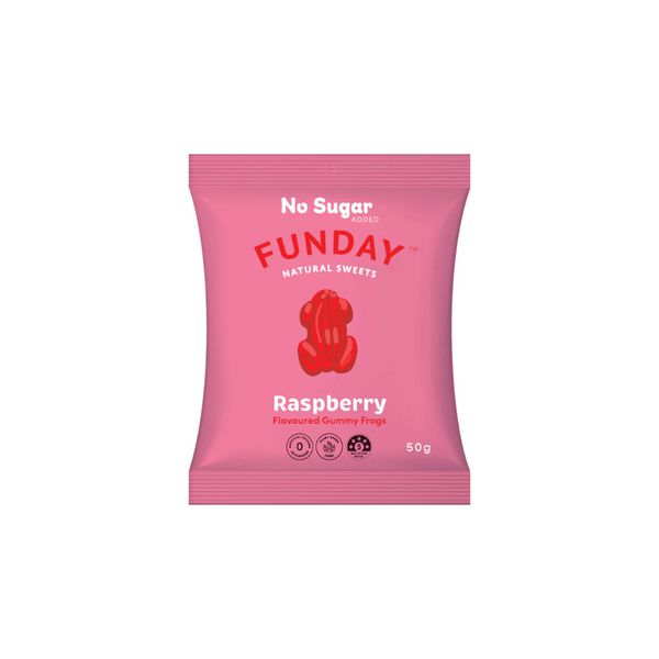 Funday Natural Sweets Flavoured Gummies Raspberry Frogs 50g