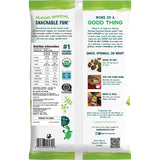 Back packaging of Gimme Roasted Seaweed showcasing nutrition facts and snack ideas for versatile use.