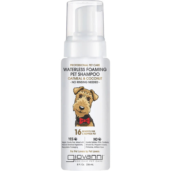 Giovanni Waterless Foaming Pet Shampoo Professional Pet Care 236ml