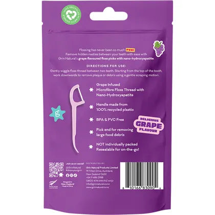 Grin Ultra Smooth Floss Picks Grape Flavoured 80 Picks