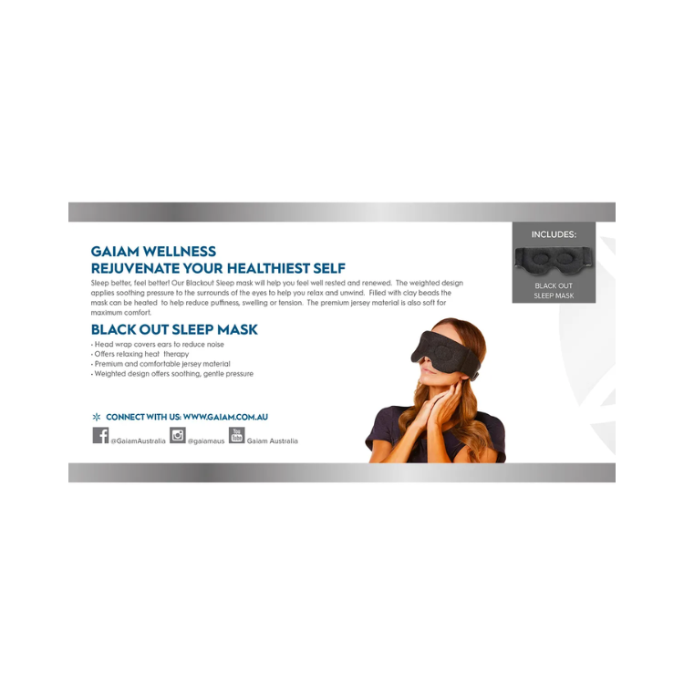 Gaiam Revive and Renew Black Out Sleep Mask