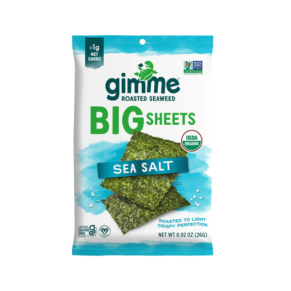 GimMe Roasted Seaweed Big Sheets Sea Salt 7 Sheets 26g