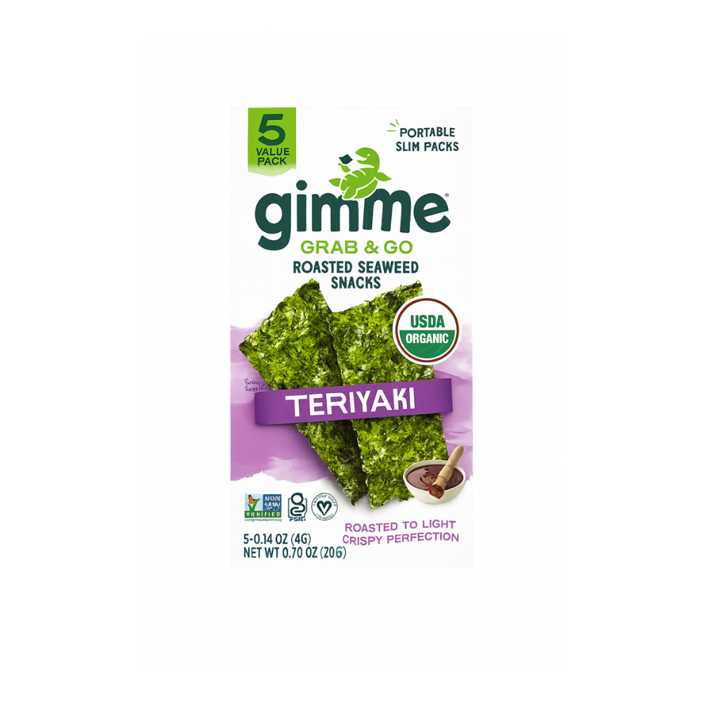 Gimme Roasted Seaweed Snacks Grab & Go Teriyaki 5x4g