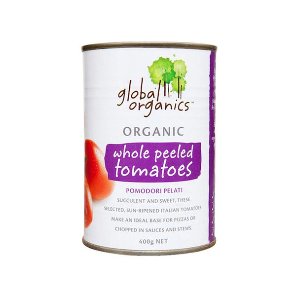 Global Organics Tomatoes Whole Peeled Organic 400g