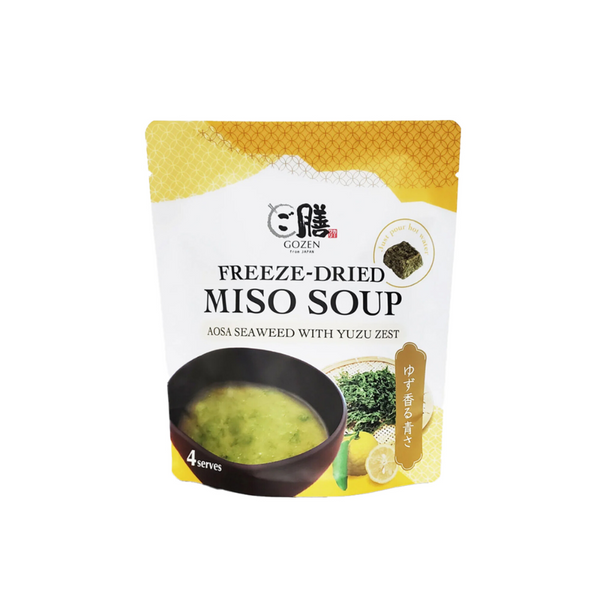 Carwari Gozen Freeze Dried Miso Soup Aosa Seaweed with Yuzu Zest 4 Serves