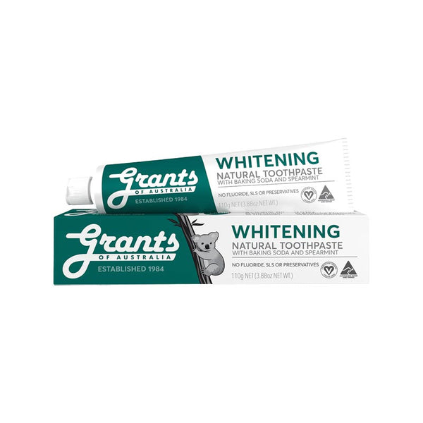 Grants of Australia Whitening with Spearmint Natural Toothpaste Fluoride Free 110g