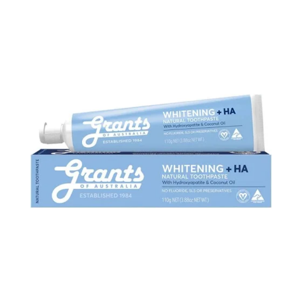 Grants of Australia Natural Toothpaste Whitening + HA Hydroxyapatite & Coconut Oil 110g