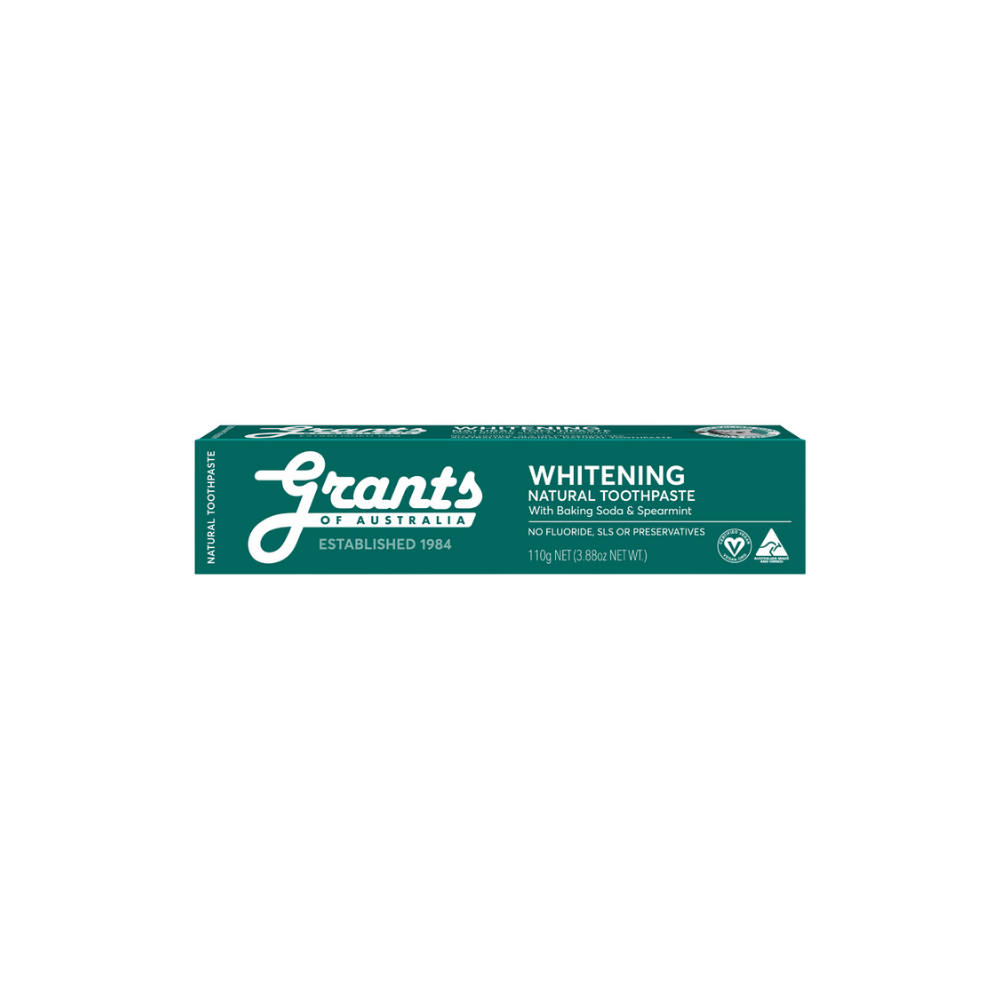 Grants of Australia Whitening with Spearmint Natural Toothpaste Fluoride Free 110g