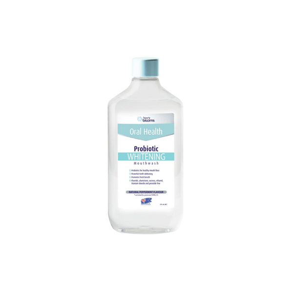 Henry Blooms Oral Health Probiotic Mouthwash Whitening Peppermint 375ml