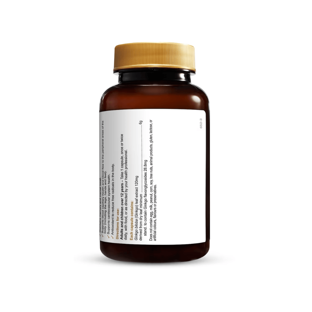 Herbs of Gold Ginkgo Biloba 6000 120 Capsules side label
