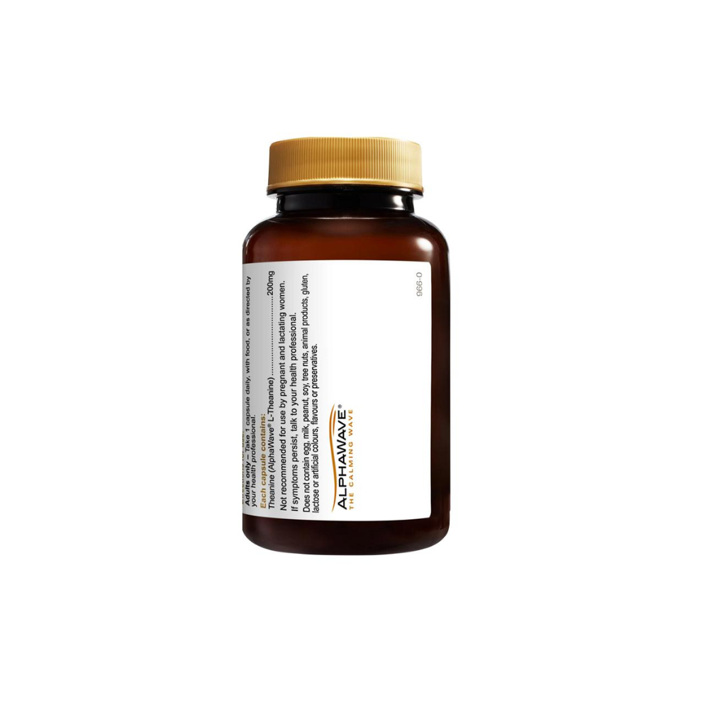 Herbs of Gold L-Theanine 200mg 30 Capsules rear label