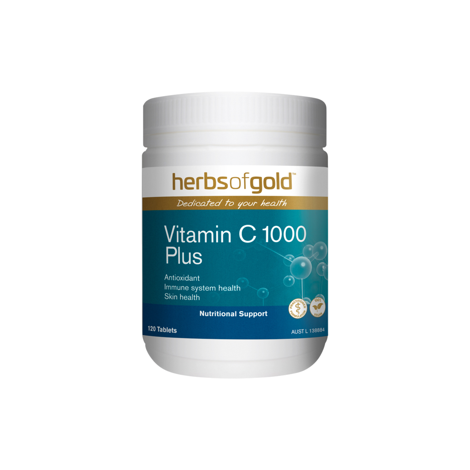 Herbs of Gold Vitamin C 1000 Plus 120 Tablets