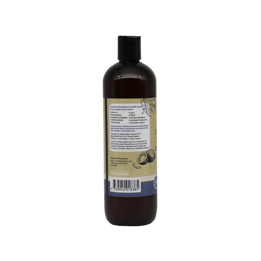 Honest to Goodness Natural Unscented Castile Soap 500ml