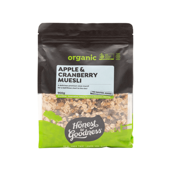 Honest to Goodness Organic Apple and Cranberry Muesli 900g