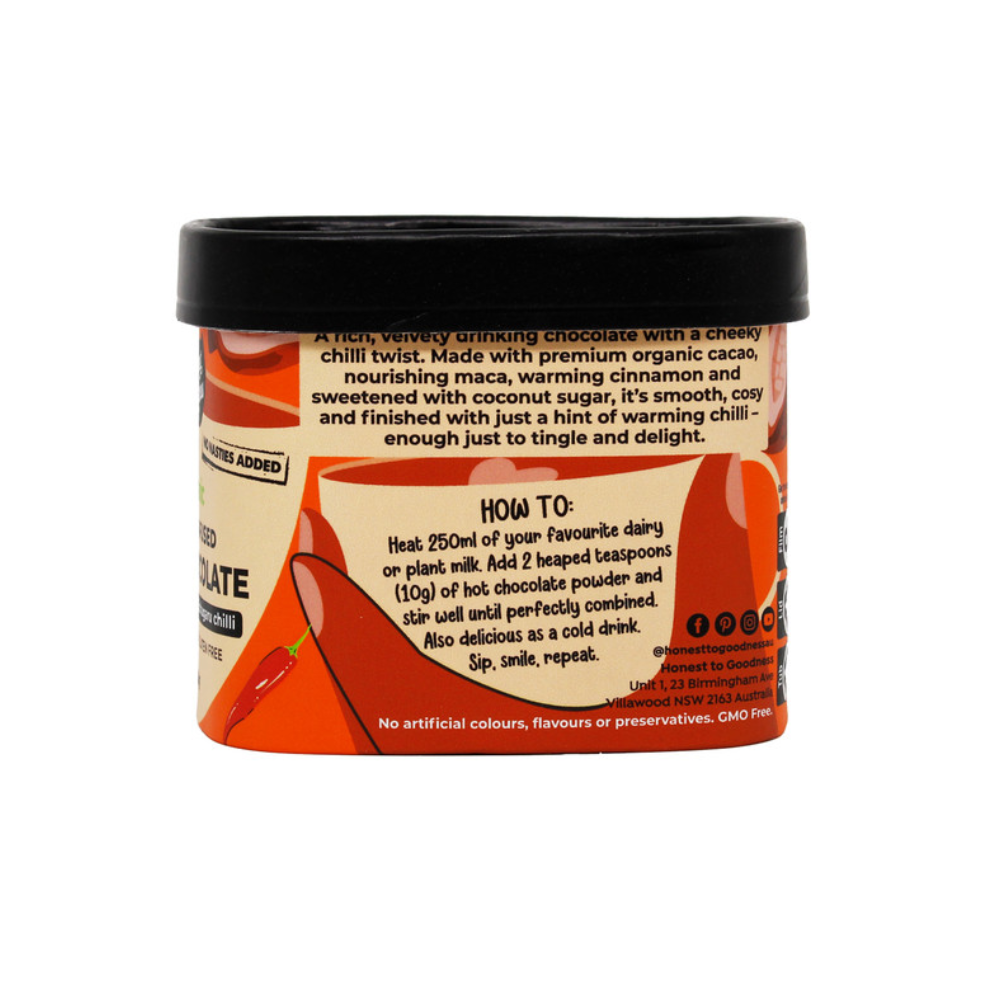 Honest to Goodness Organic Hot Chocolate Chilli Infused 200g