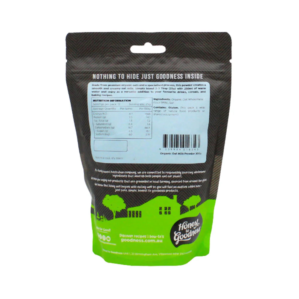 Honest to Goodness Organic Oat Milk Powder 300g