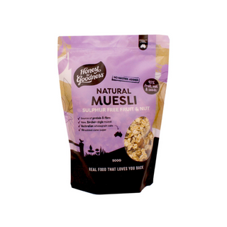 Honest to Goodness Sulphur Free Fruit & Nut Natural Muesli 500g