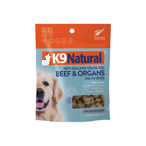 K9 Natural Grain-Free FD Dog Treats Beef & Organs  Healthy Bites 50g