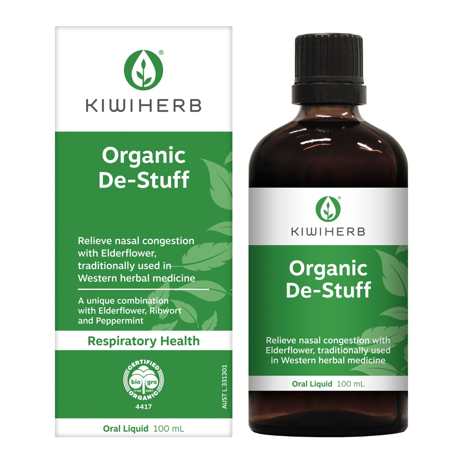 Kiwiherb Organic De-Stuff 100ml