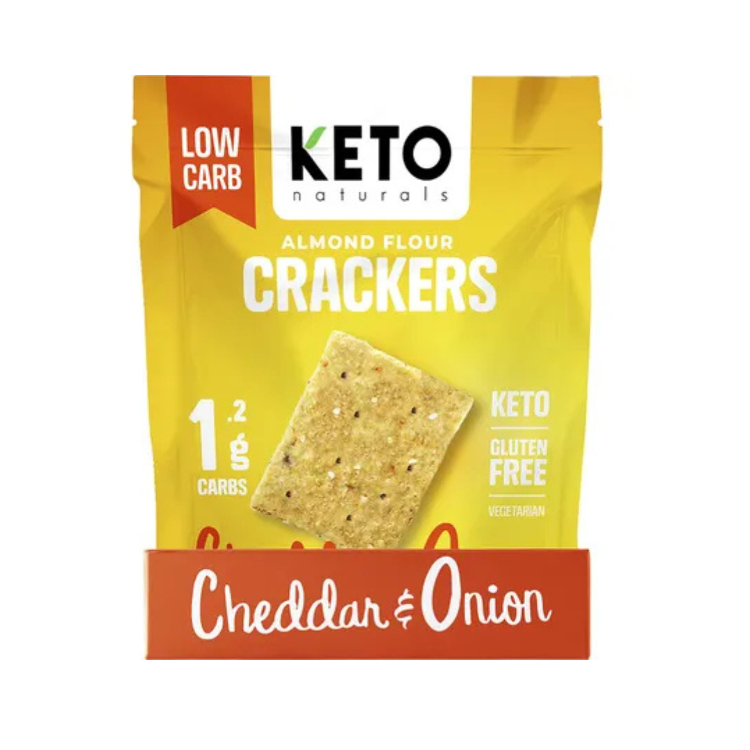 Keto Naturals Almond Flour Crackers Cheddar & Onion 64g