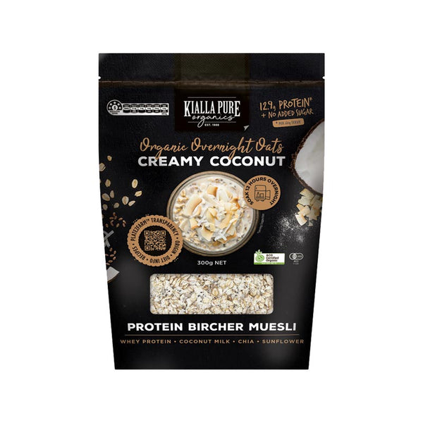 Kialla Oats Overnight Protein Creamy Coconut Organic 300g