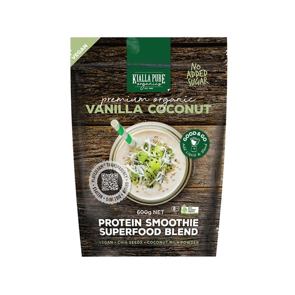 Kialla Protein Smoothie Vegan Vanilla Coconut Organic 600g