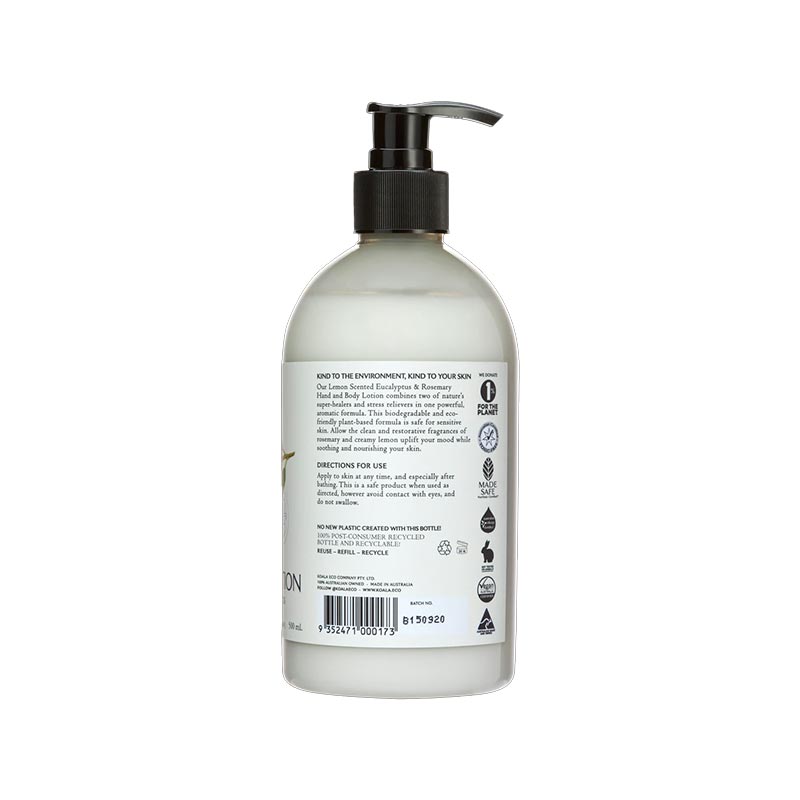 Koala Eco Hand & Body Lotion Lemon Scented Eucalyptus & Rosemary 500ml product image 2