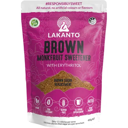 Lakanto Brown Monkfruit Sweetener Brown Sugar Replacement 450g