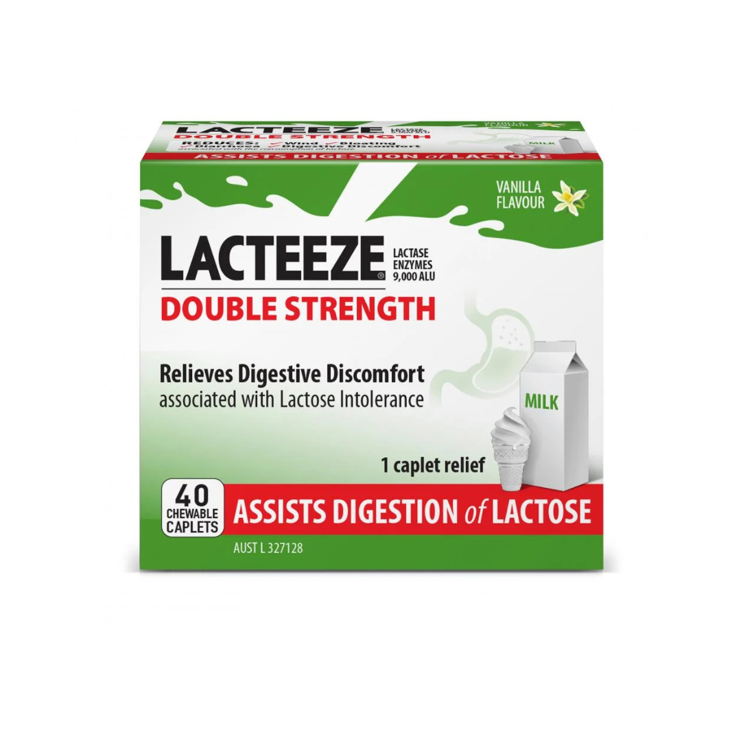 Lacteeze Double Strength 40 Chewable Caplets