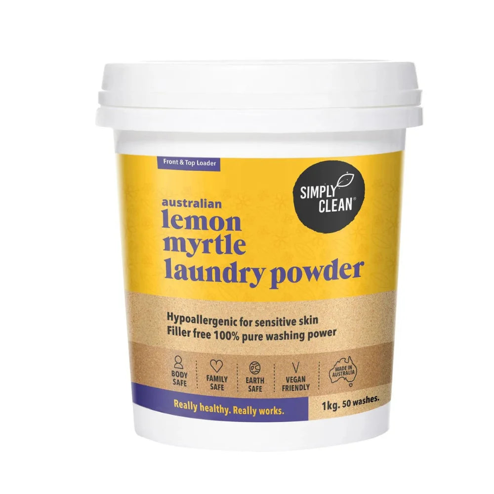 Simply Clean Lemon Myrtle Laundry Powder 1kg – Eco Traders Australia