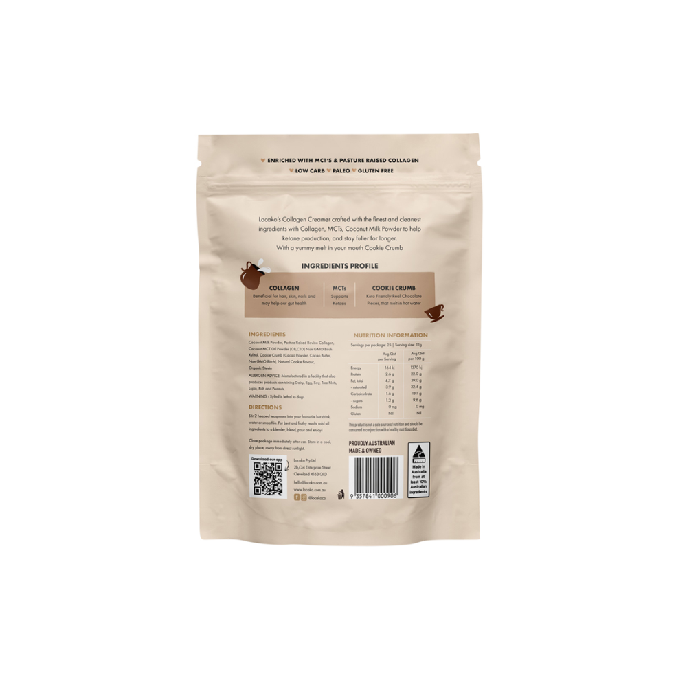 Locako Collagen Creamer Indulgent (Cookies and Cream) 300g