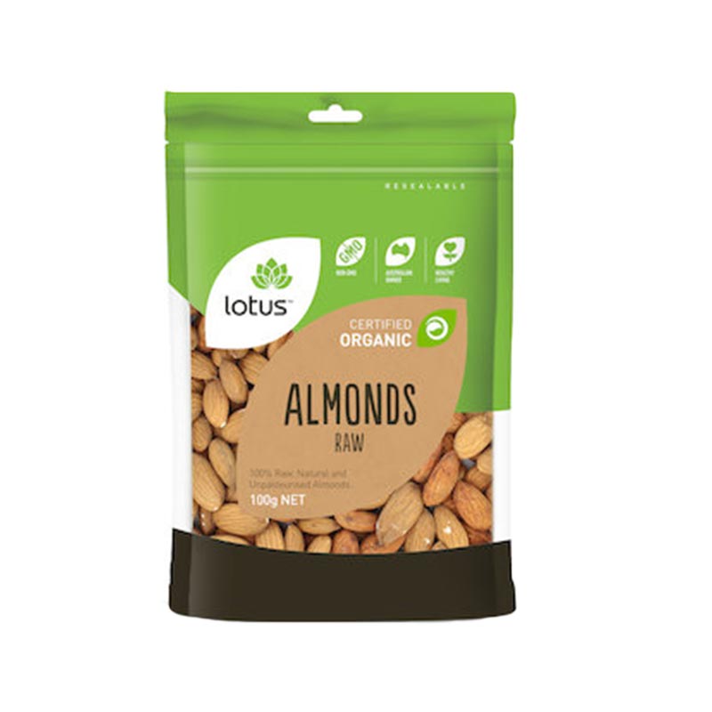 Lotus Almonds Raw Organic 100g