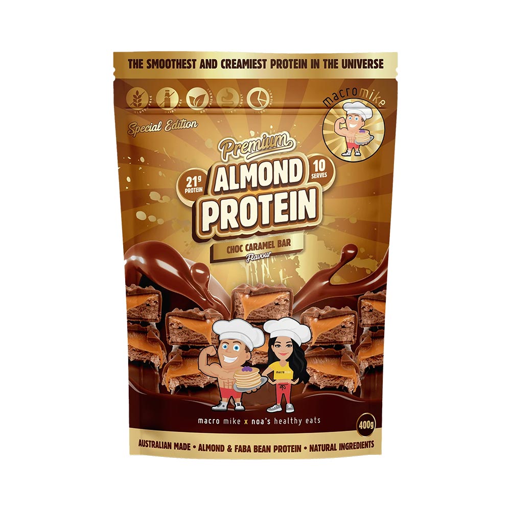 Macro Mike Choc Caramel Bar Premium Almond Protein 400g product image 1