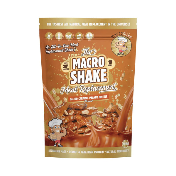 Macro Mike Salted Caramel Peanut Brittle Macro Shake Meal Replacement 560g