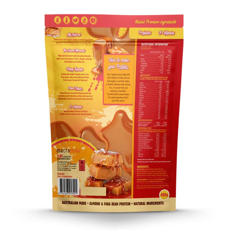 Macro Mike Salted Caramel Premium Almond Protein 800g product image 2