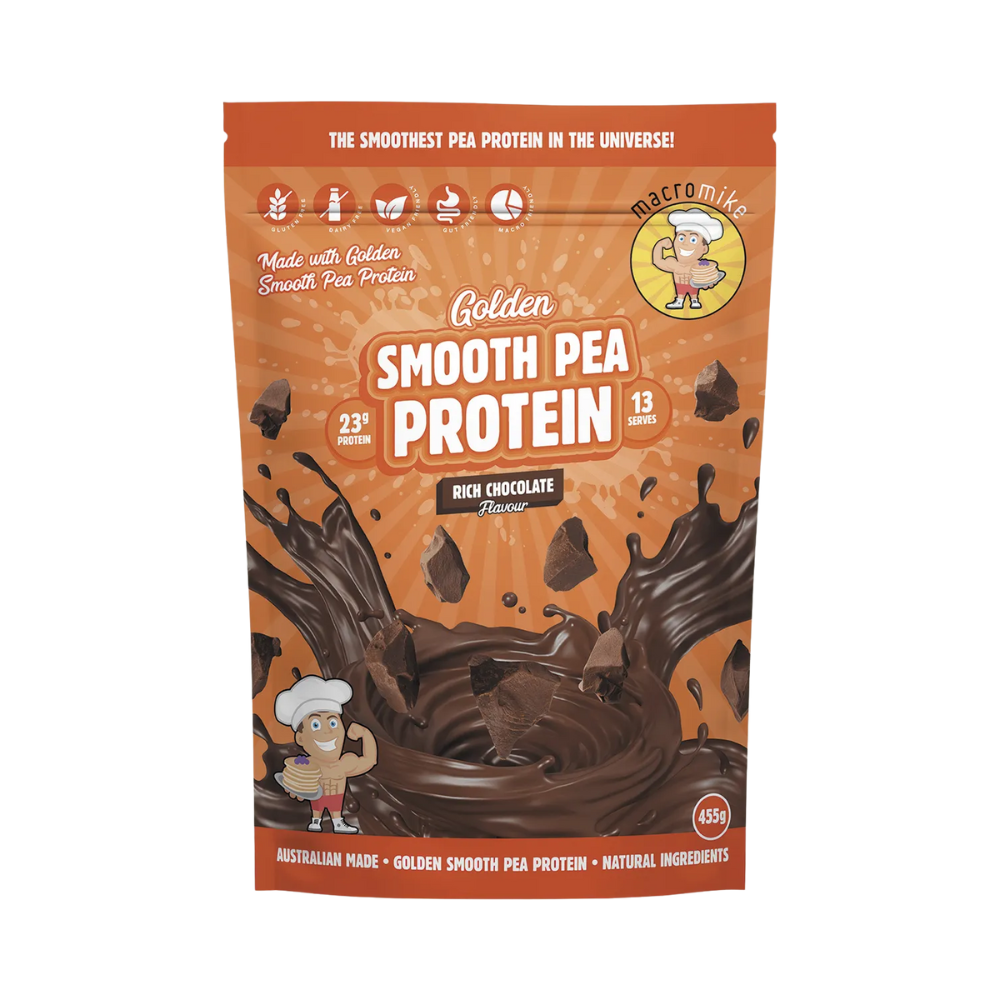 Macro Mike Golden Smooth Pea Protein Rich Chocolate 455g product image 1