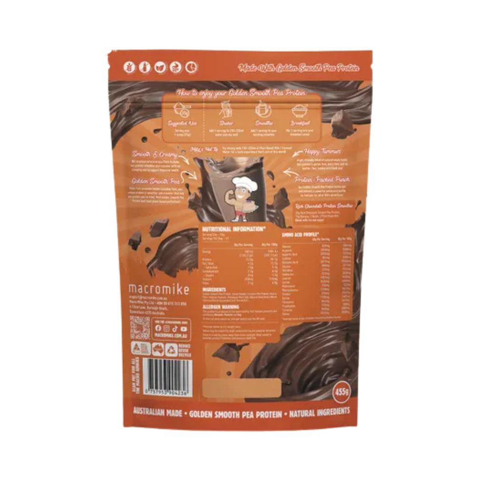 Macro Mike Golden Smooth Pea Protein Rich Chocolate 455g product image 2