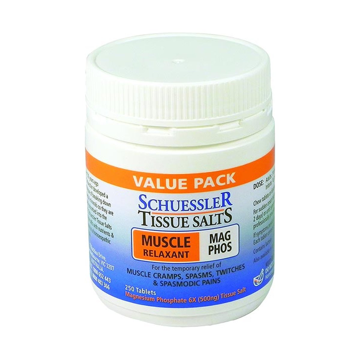 Schuessler Tissue Salts Mag Phos Muscle Relaxant 250 Tablets — product packshot