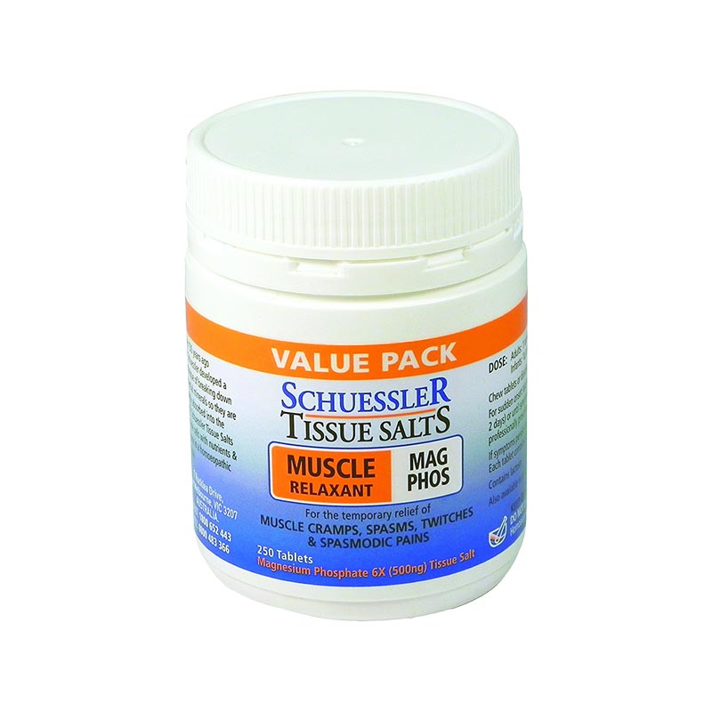 Schuessler Tissue Salts Mag Phos Muscle Relaxant 250 Tablets