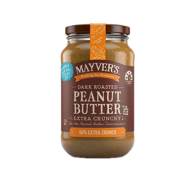 Mayvers Dark Roasted Extra Crunchy Peanut Butter 375g