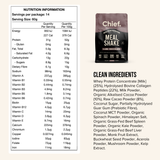 Chief Meal Shake Dark Chocolate nutrition information and ingredients