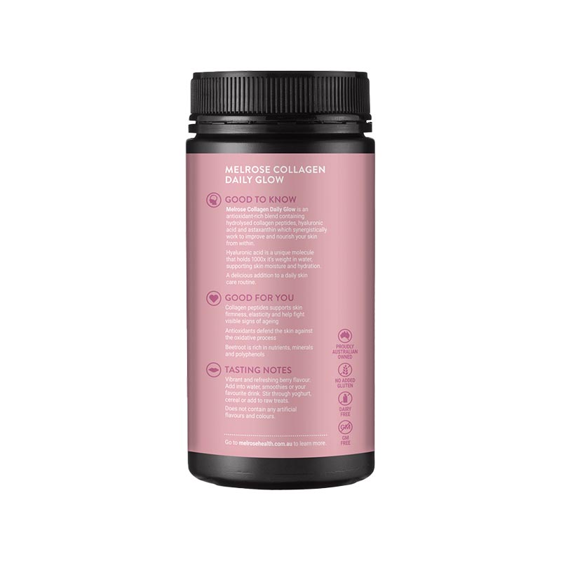 Melrose Collagen Daily Glow + Hyaluronic Acid Berry Flavour Instant Powder 180g