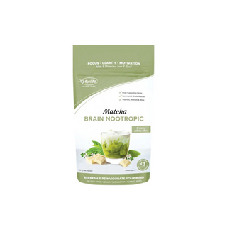 Morlife Matcha Brain Nootropic Creamy White Chocolate 100g packaging, promoting focus, clarity, and motivation.