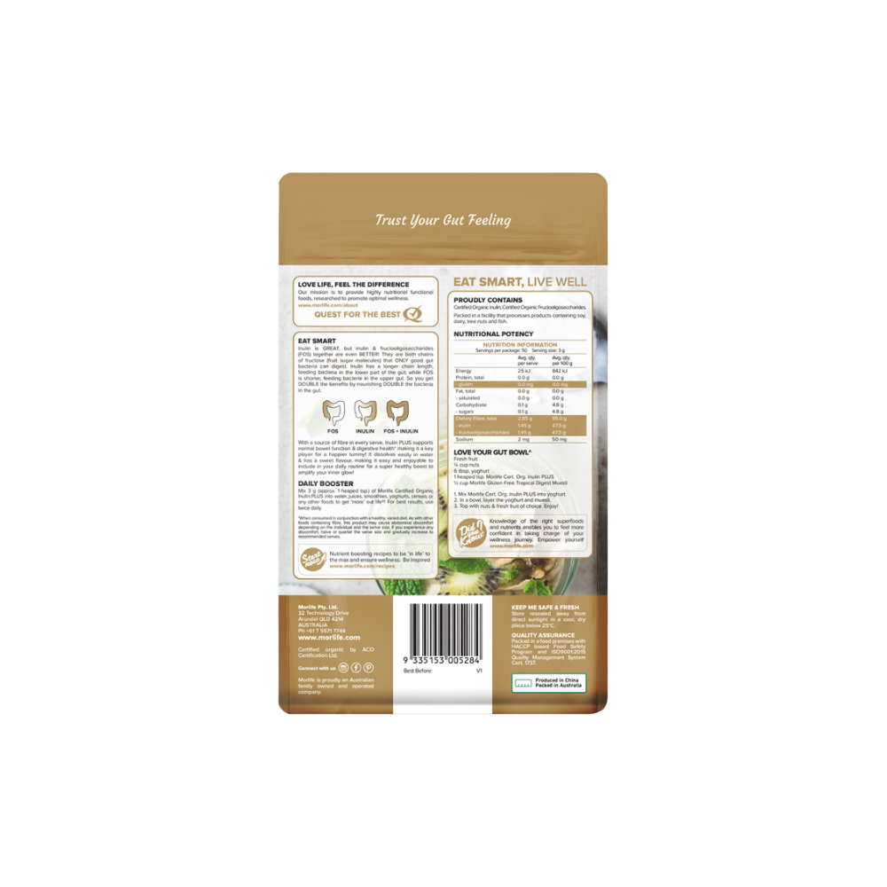 Morlife Organic Inulin Plus Powder 150g additional product image 2