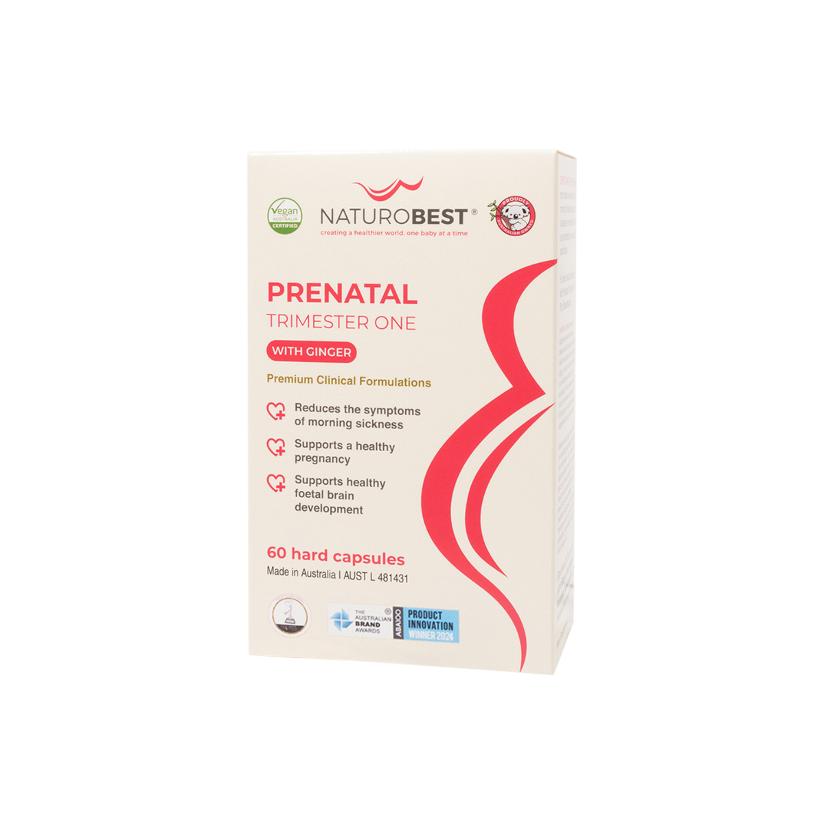 NaturoBest Prenatal Trimester One with Ginger 60 Capsules