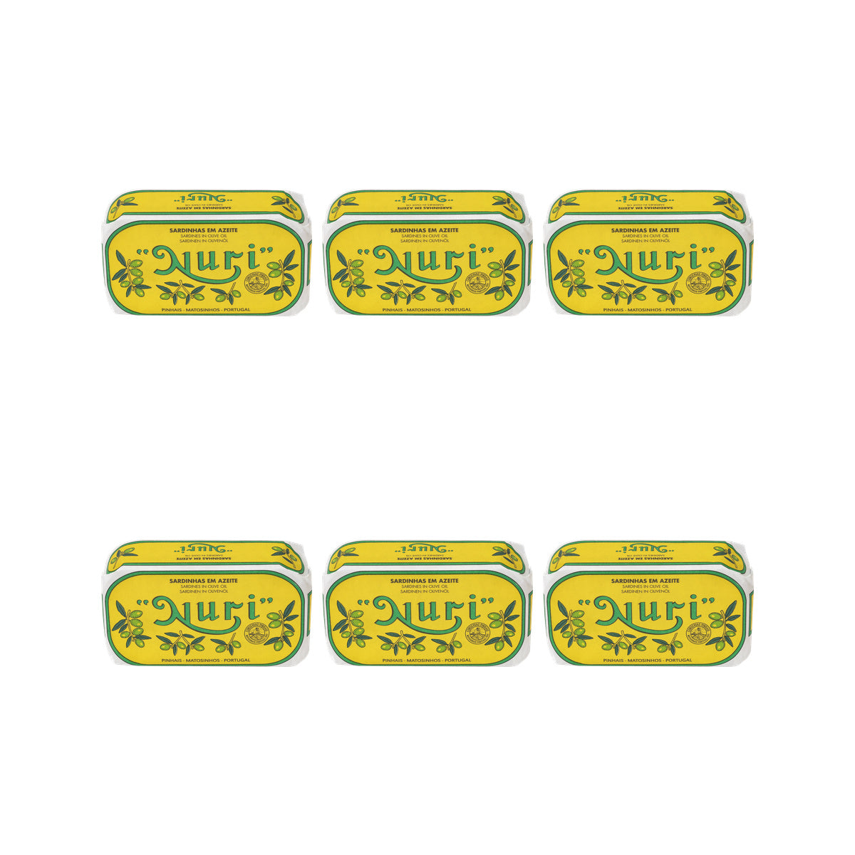 Nuri Sardines in Olive Oil 125g — 6 matching tins