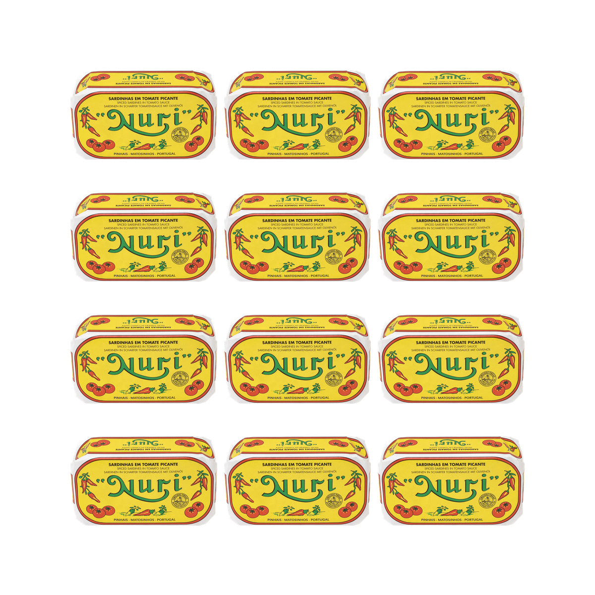 Nuri Spiced Sardines in Tomato Sauce 125g — 12 matching tins